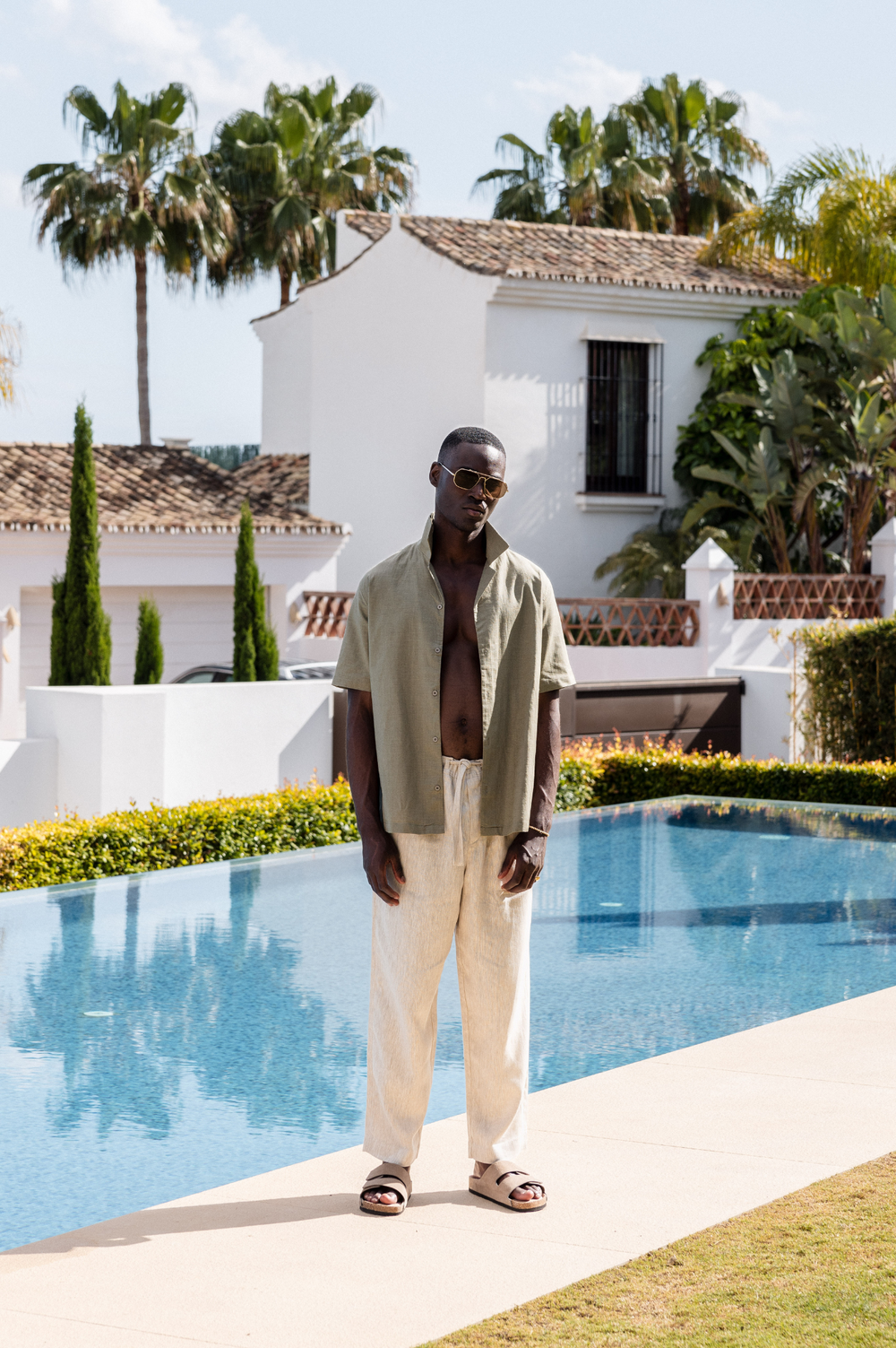 Capo LINEN SS Revere Shirt - Olive