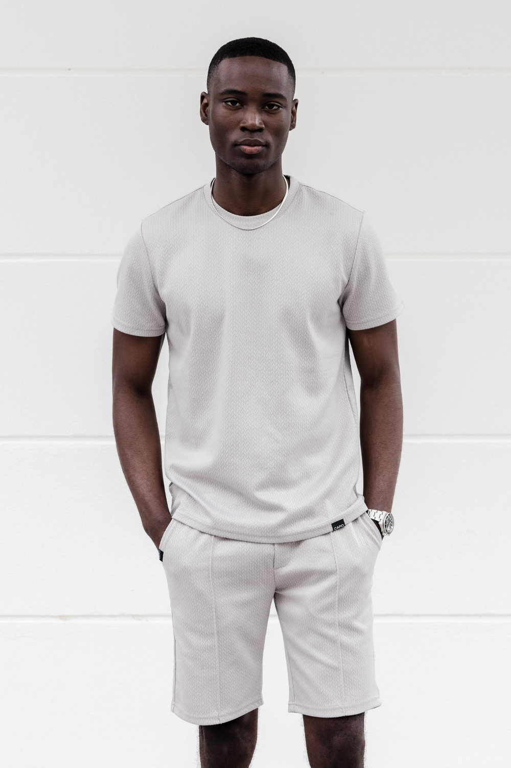 Capo TEXTURED BEAD T-Shirt - Grey