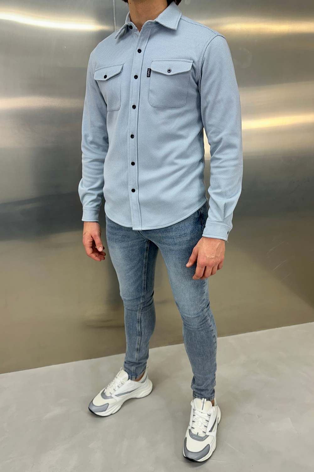 Capo OVERSHIRT Houndstooth - Baby Blue