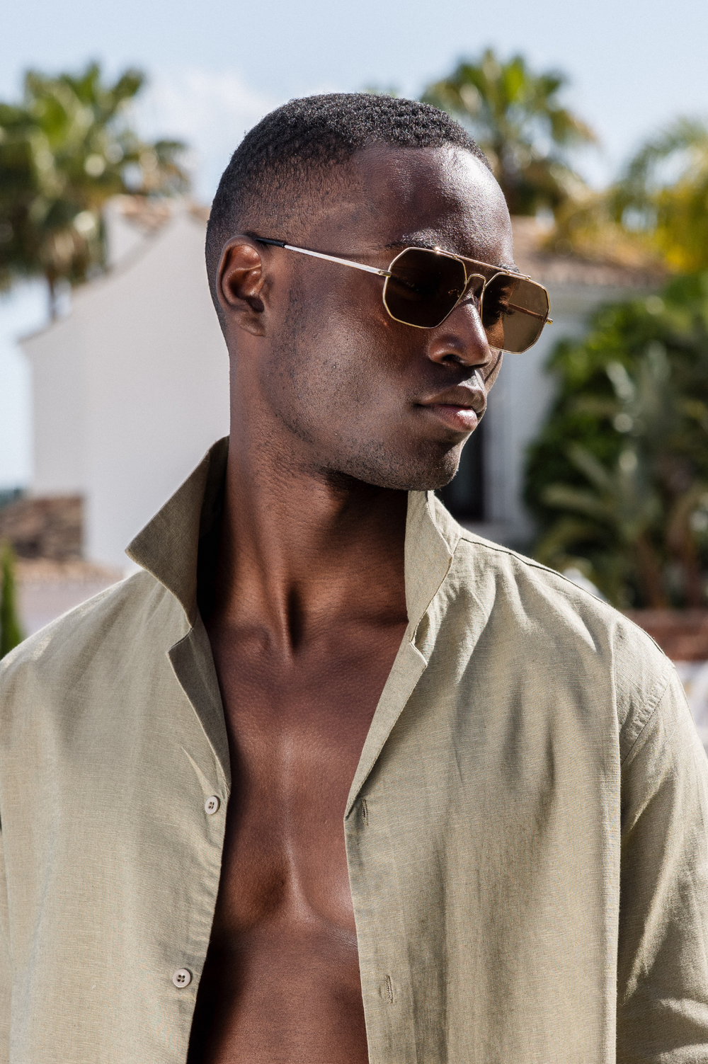 Capo LINEN SS Revere Shirt - Olive