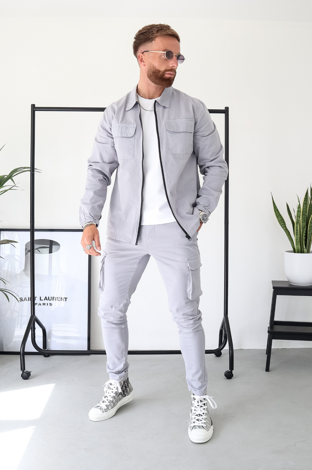 Capo DYED Cotton Cargo Pant - Light Grey