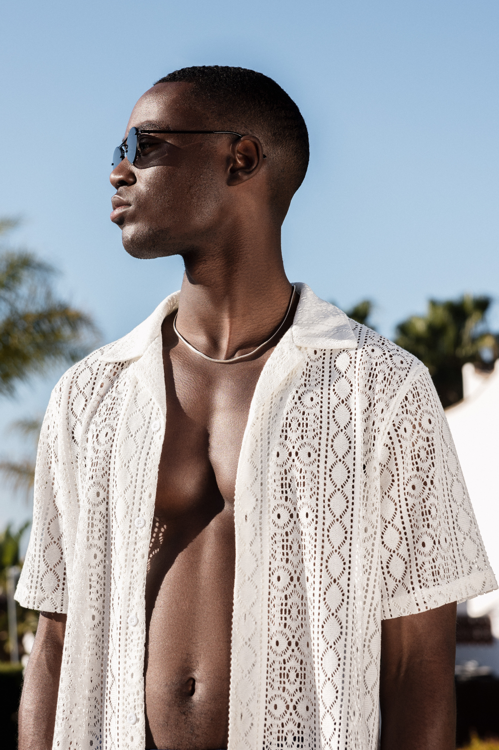 Capo KNITTED PATTERN SS Revere Shirt - Cream