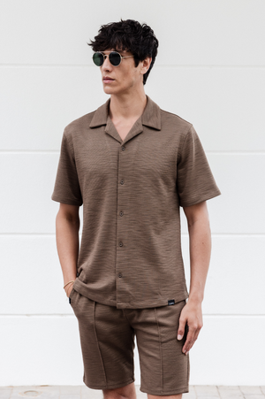 Capo INTERLOCK SLUB Revere SS Shirt - Mocha