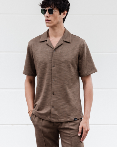 Capo INTERLOCK SLUB Revere SS Shirt - Mocha