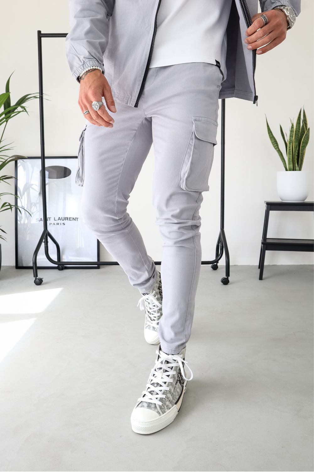 Capo DYED Cotton Cargo Pant - Light Grey