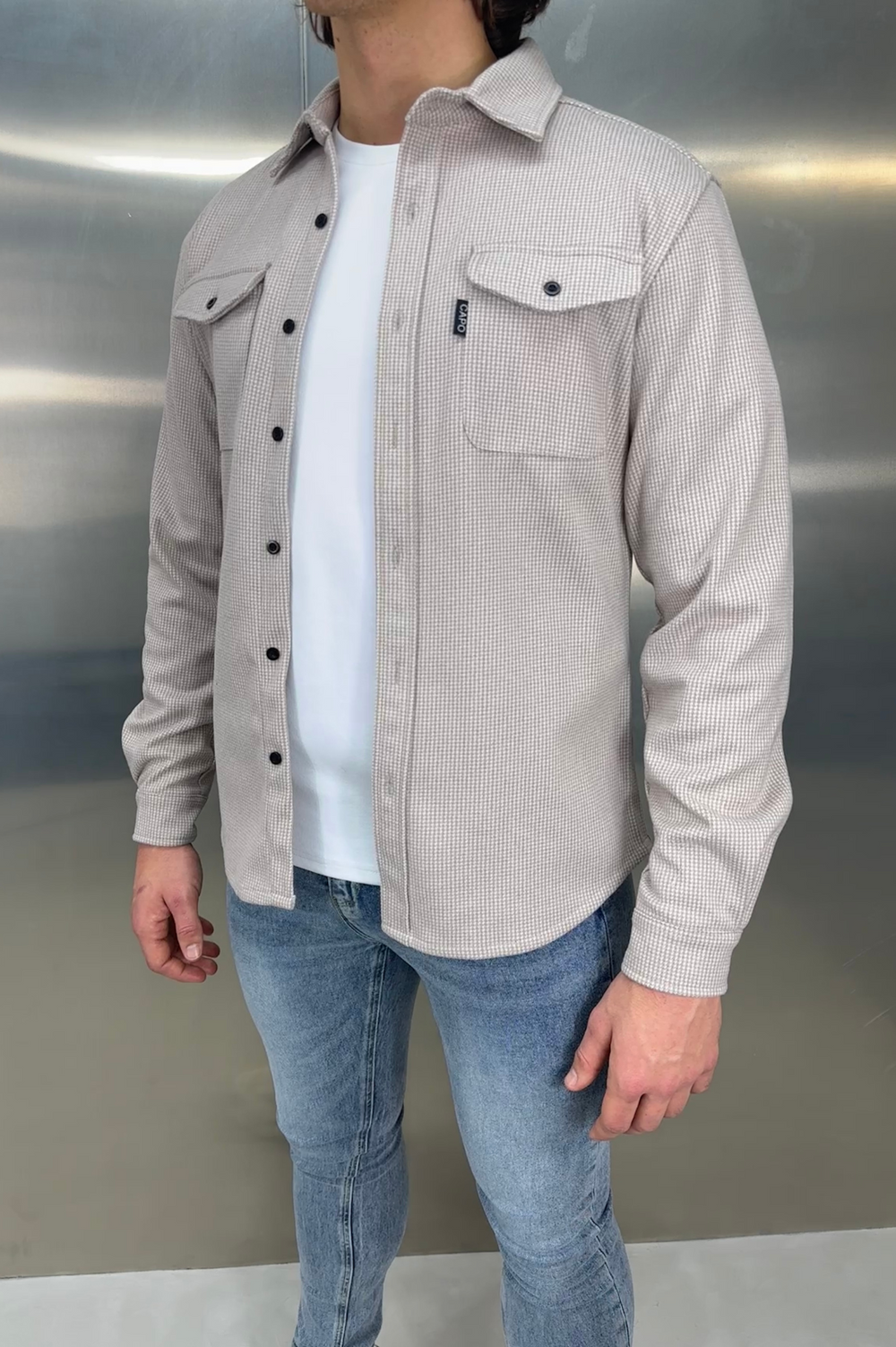 Capo OVERSHIRT Houndstooth - Stone