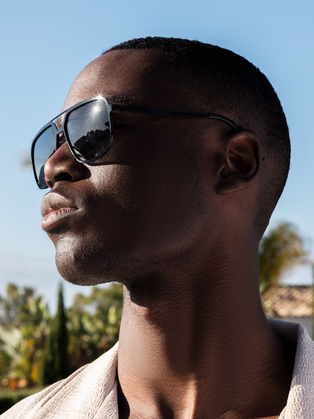 Capo Double Bridge Sunglasses - Black