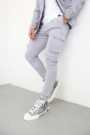 Capo DYED Cotton Cargo Pant - Light Grey