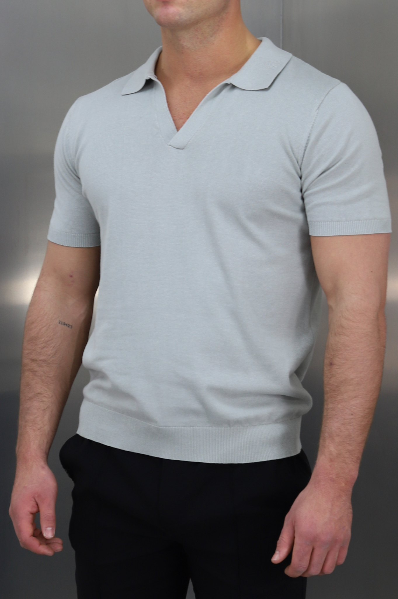 Capo Egyptian Cotton Cuban Collar Polo Shirt - Stone