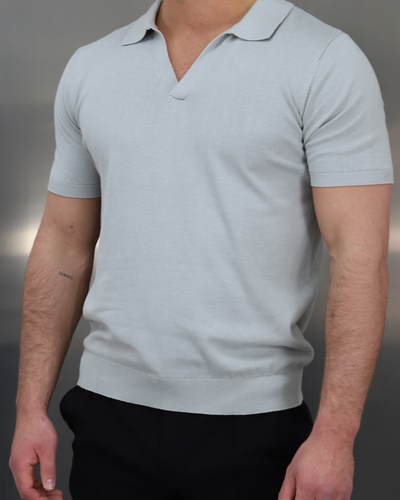 Capo Egyptian Cotton Cuban Collar Polo Shirt - Stone