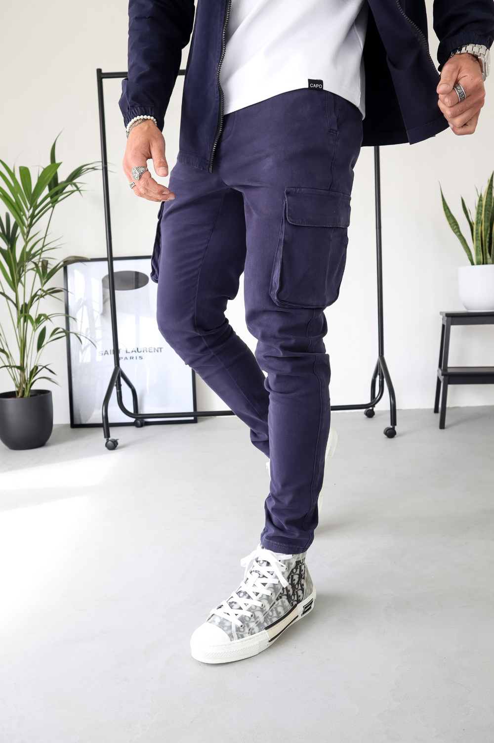 Capo DYED Cotton Cargo Pant - Navy