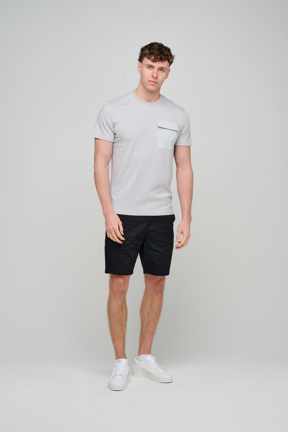 Capo Cargo Pocket T-Shirt - Light Grey
