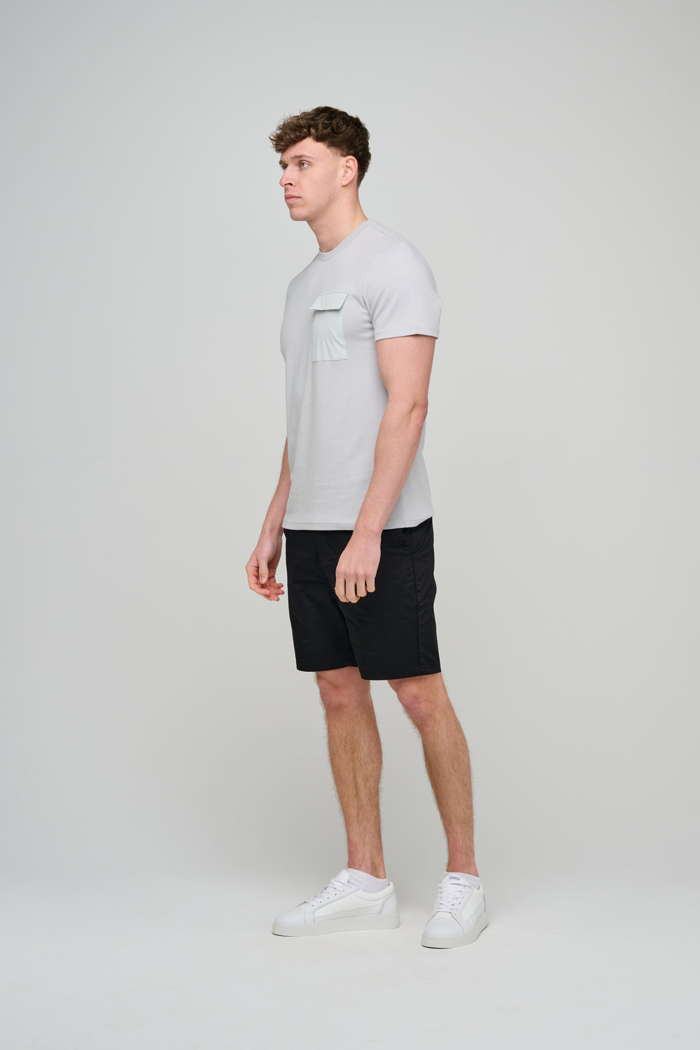 Capo Cargo Pocket T-Shirt - Light Grey