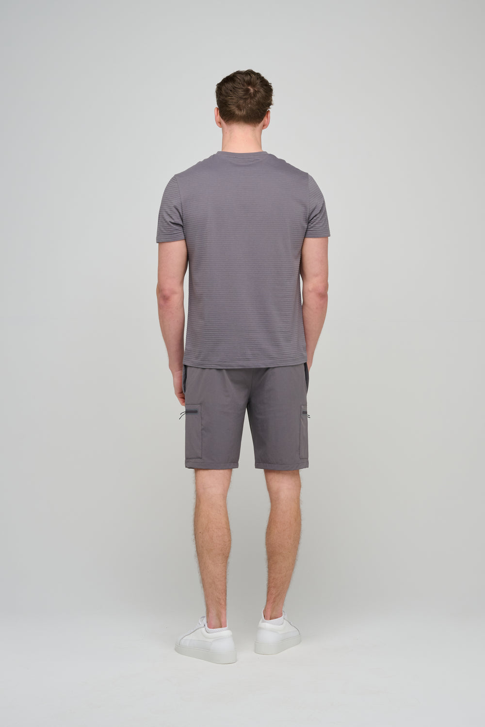 Capo Mercerised Ribbed T-Shirt - Charcoal