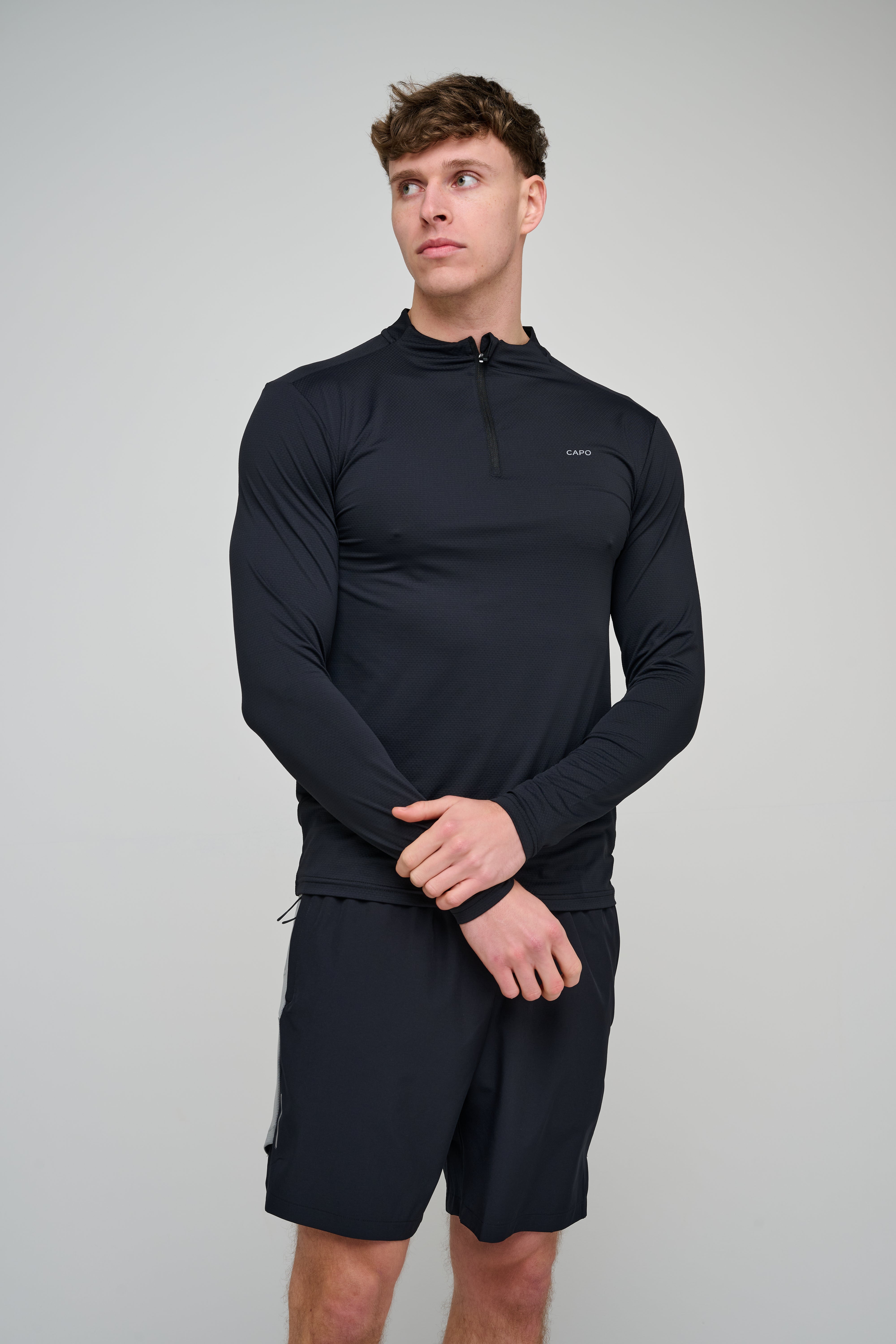 Capo Active Performance 1/4 Zip Top - Black