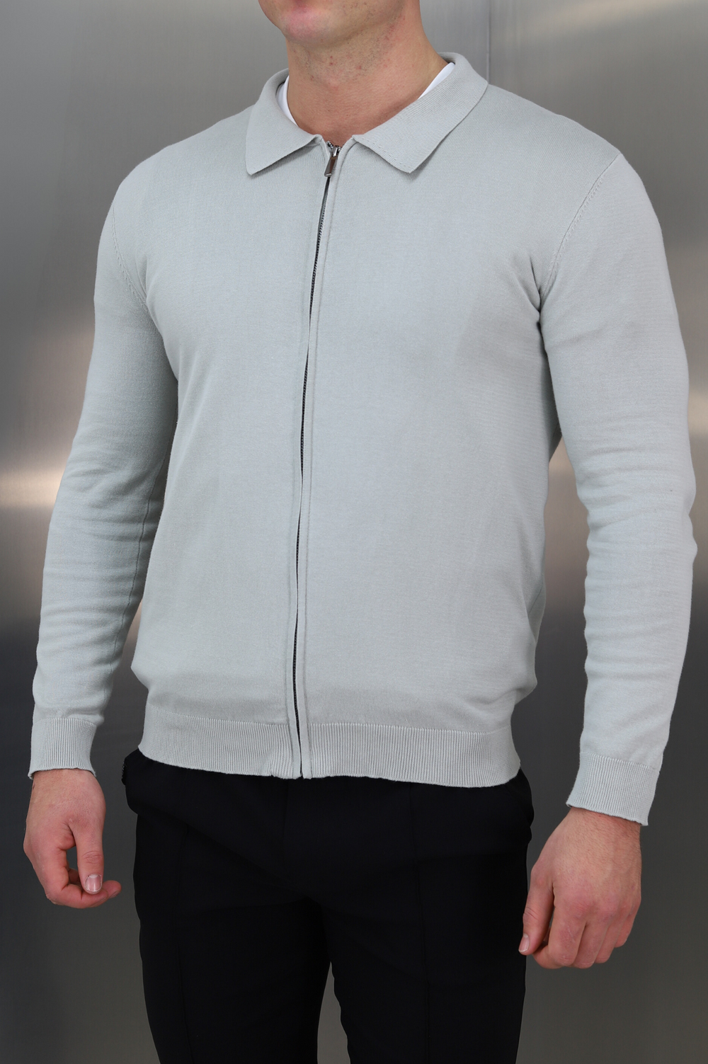 Capo Egyptian Cotton Full Zip Jacket - Stone