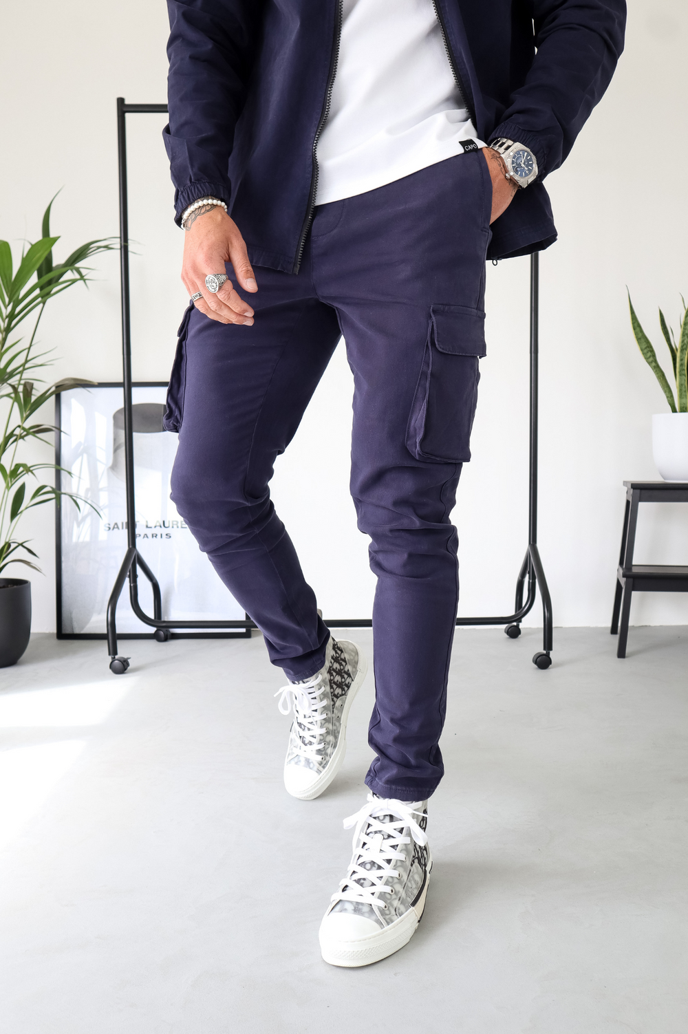 Capo DYED Cotton Cargo Pant - Navy