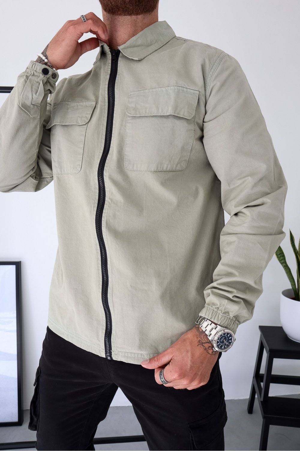 Capo DYED Cotton Cargo Jacket - Olive