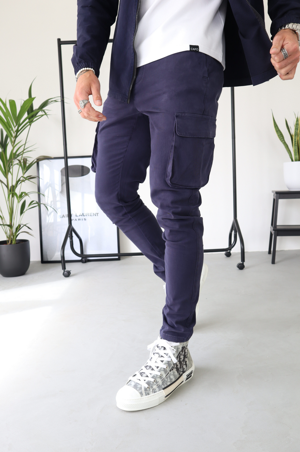 Capo DYED Cotton Cargo Pant - Navy