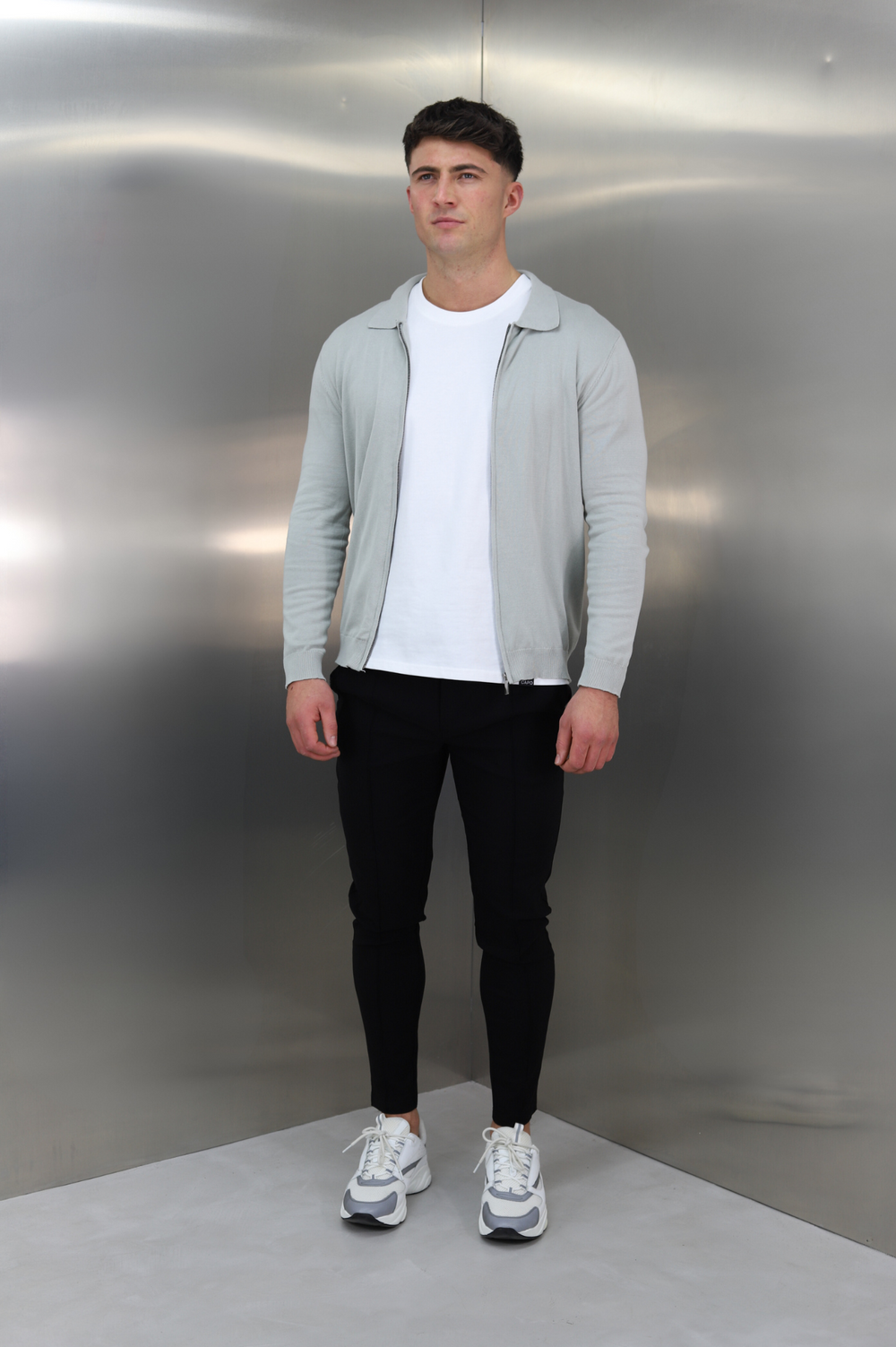 Capo Egyptian Cotton Full Zip Jacket - Stone