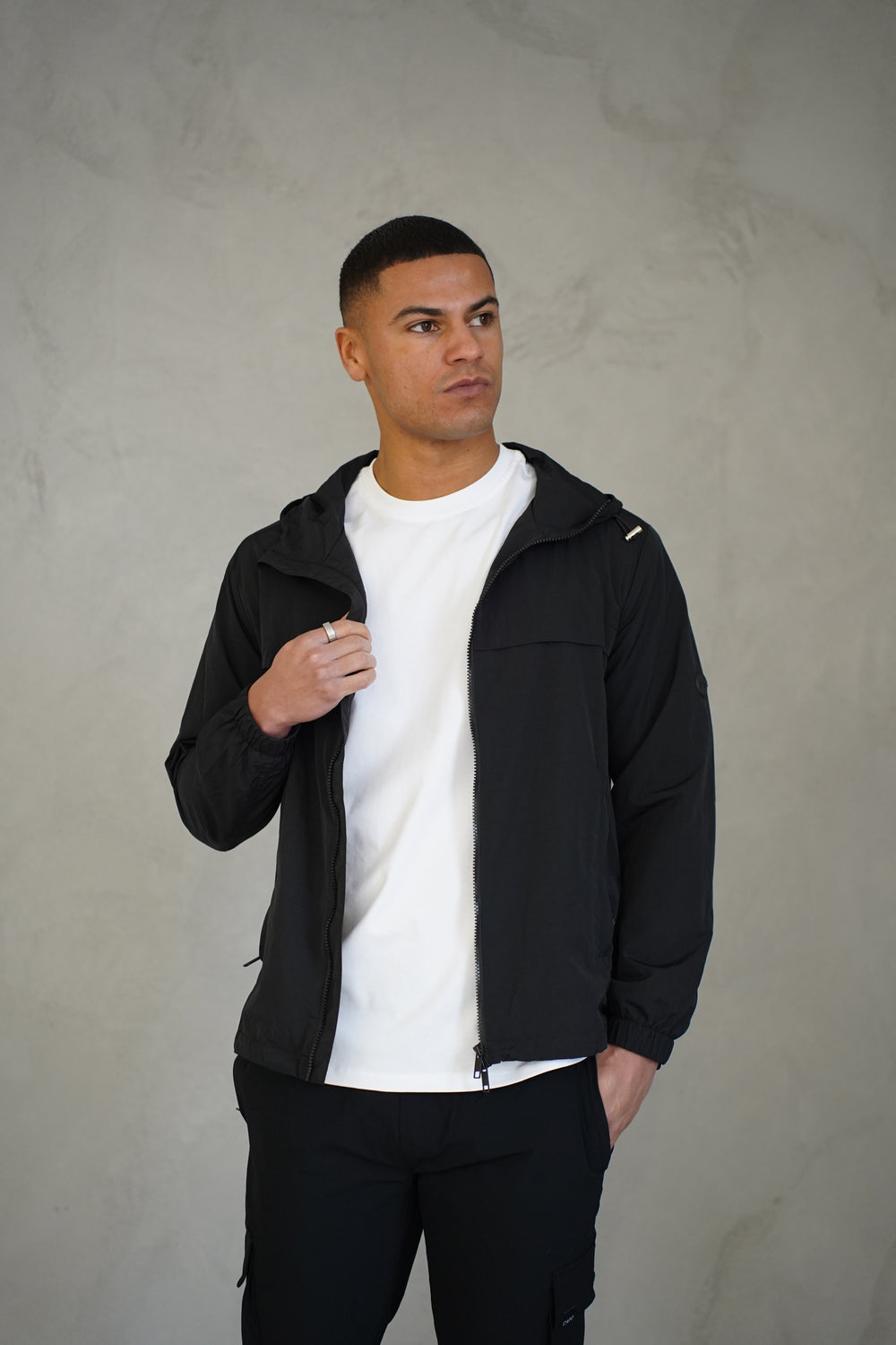 Capo Crinkle Lightweight Jacket - Black