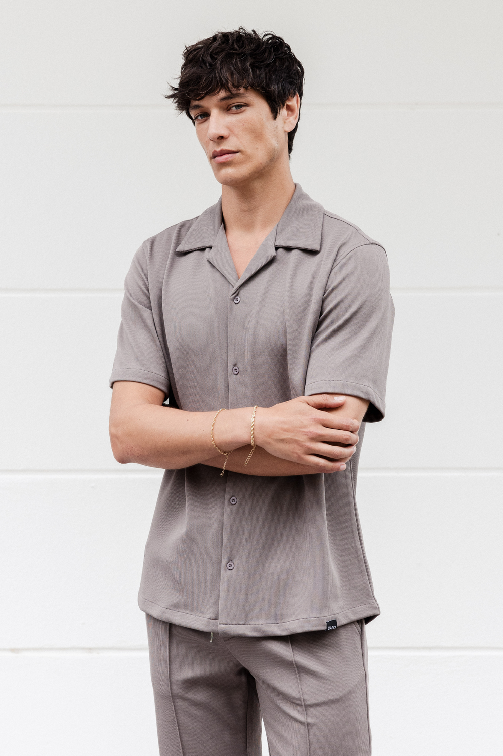 Capo SIMPLE Revere SS Shirt - Grey