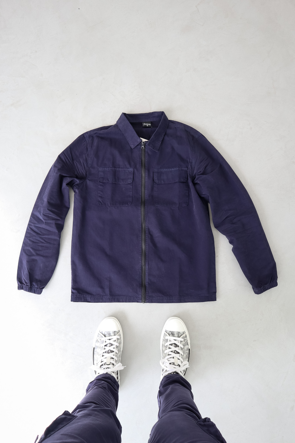 Capo DYED Cotton Cargo Jacket - Navy