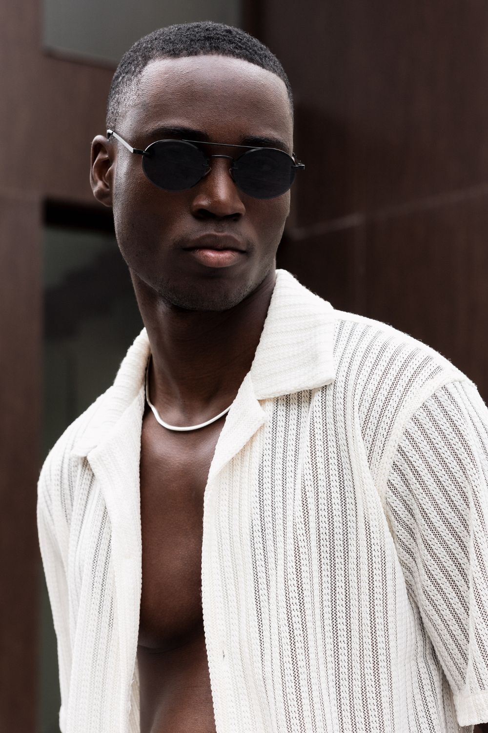 Capo KNITTED LINED SS Revere Shirt - Cream