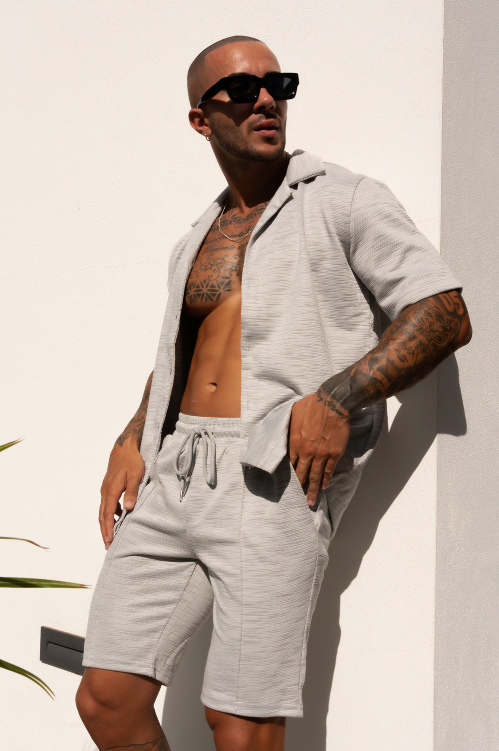 Capo INTERLOCK SLUB Revere SS Shirt - Grey