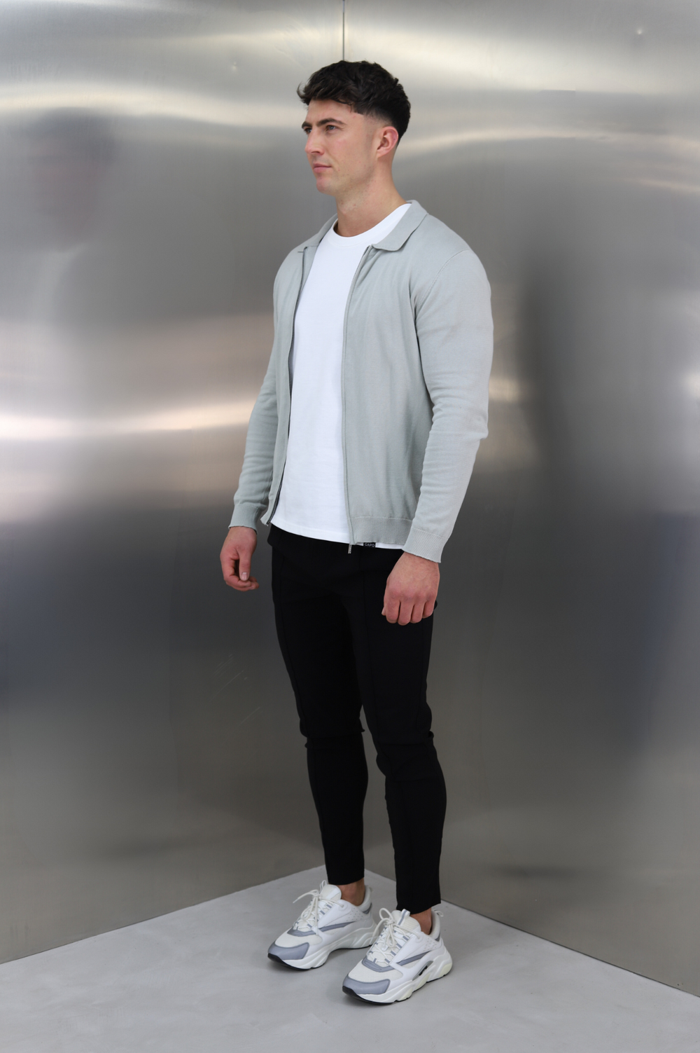 Capo Egyptian Cotton Full Zip Jacket - Stone