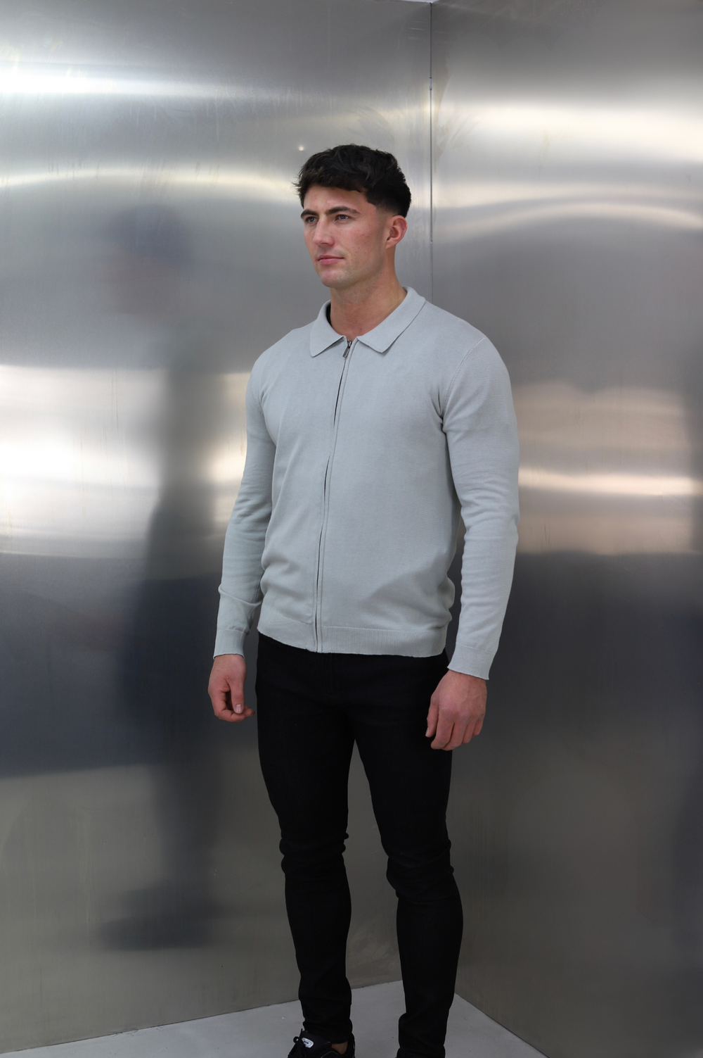 Capo Egyptian Cotton Full Zip Jacket - Stone