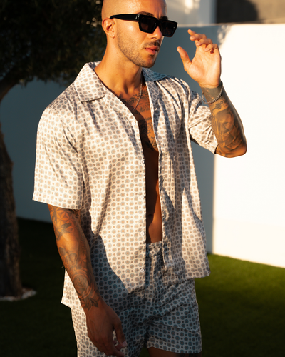 Capo GEOMETRIC Print SS Revere Shirt - Print