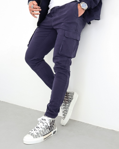 Capo DYED Cotton Cargo Pant - Navy