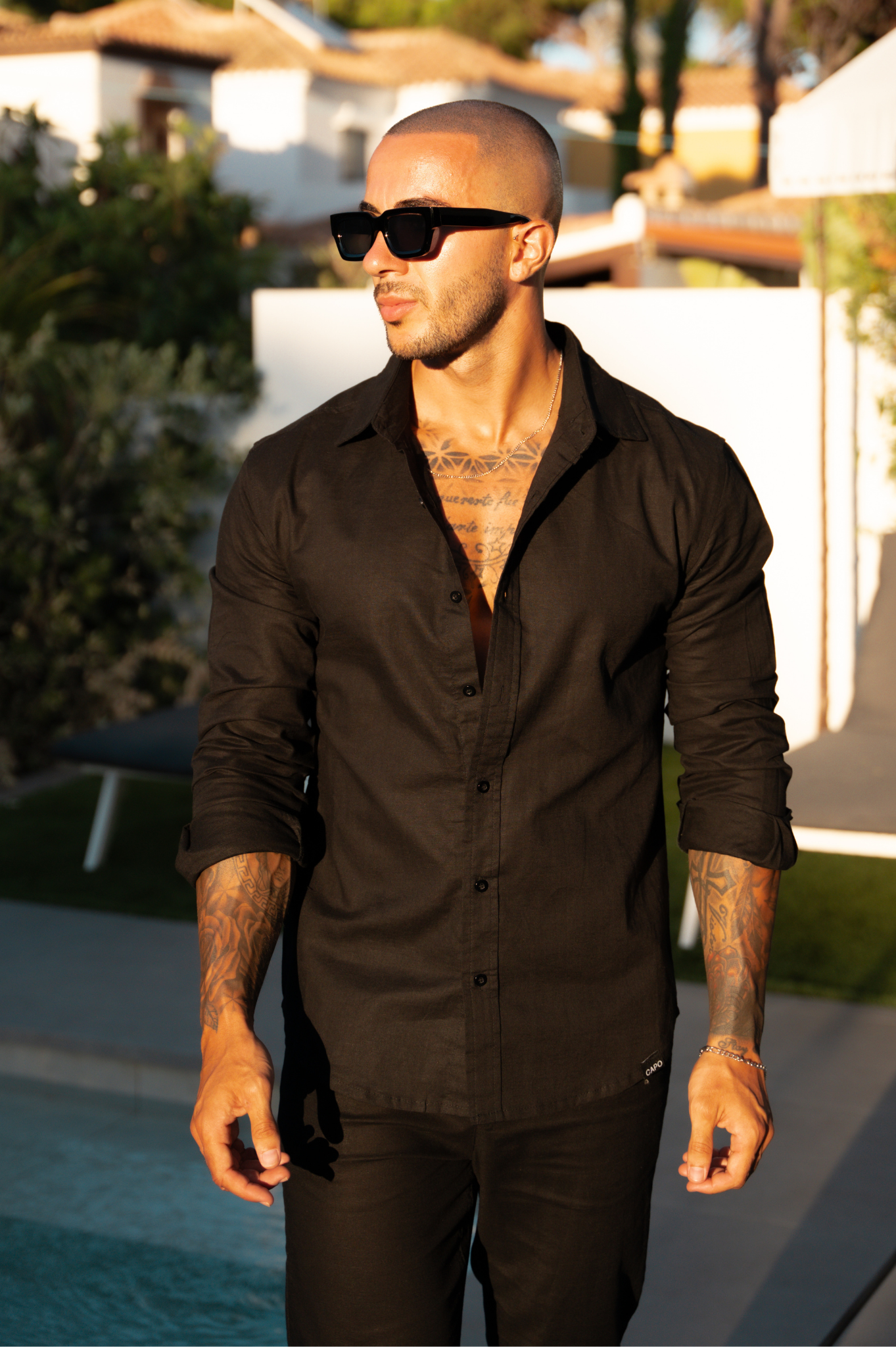 Capo LINEN LS Shirt - Black