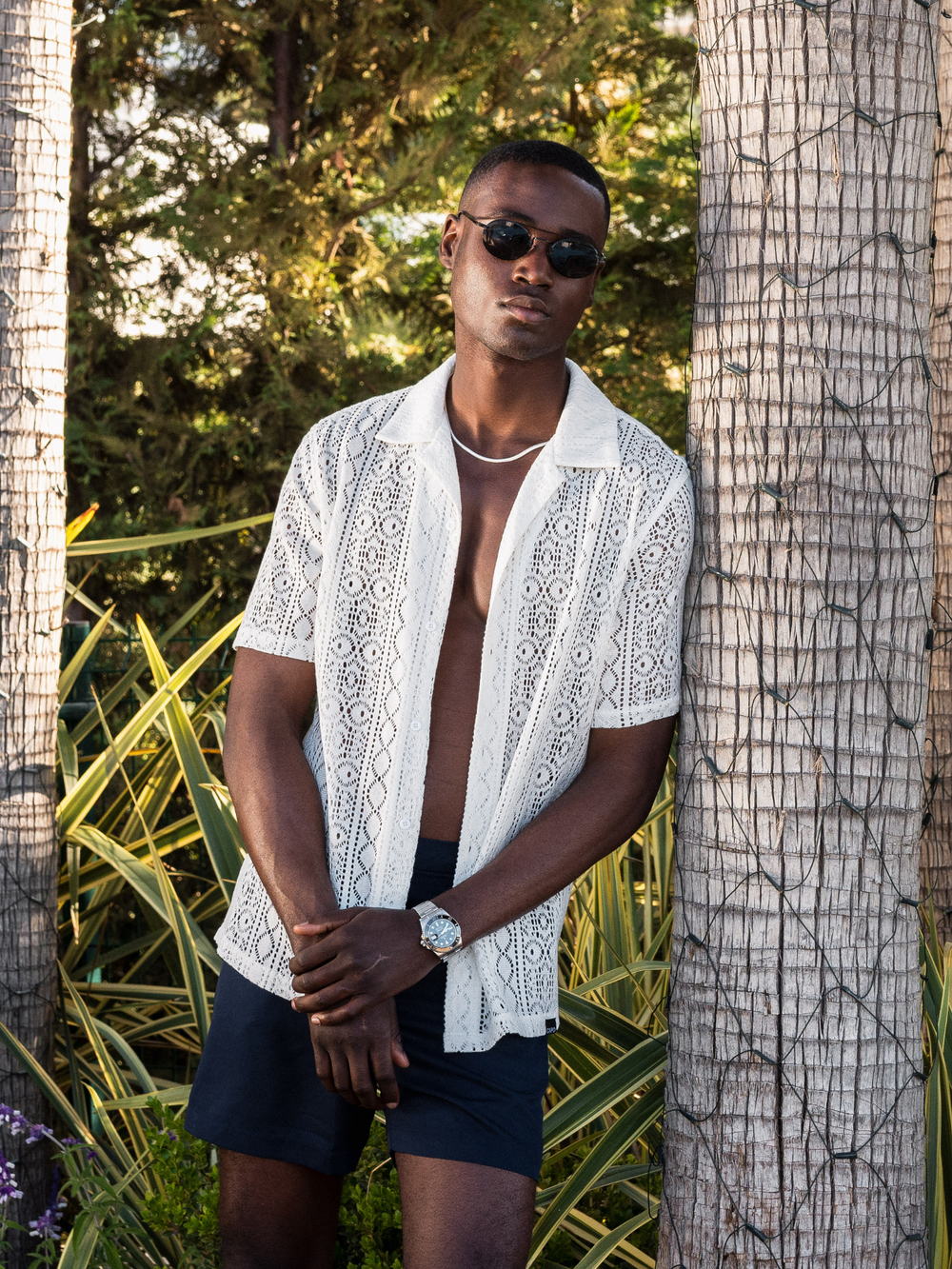 CAPO Oval Double Bridge Sunglasses - Black