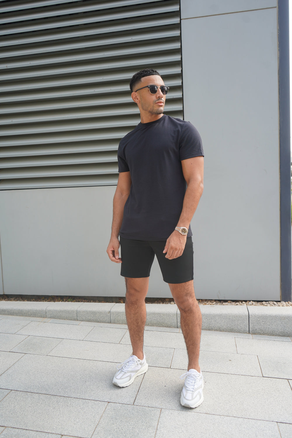 Capo Mercerised Ribbed T-Shirt - Black