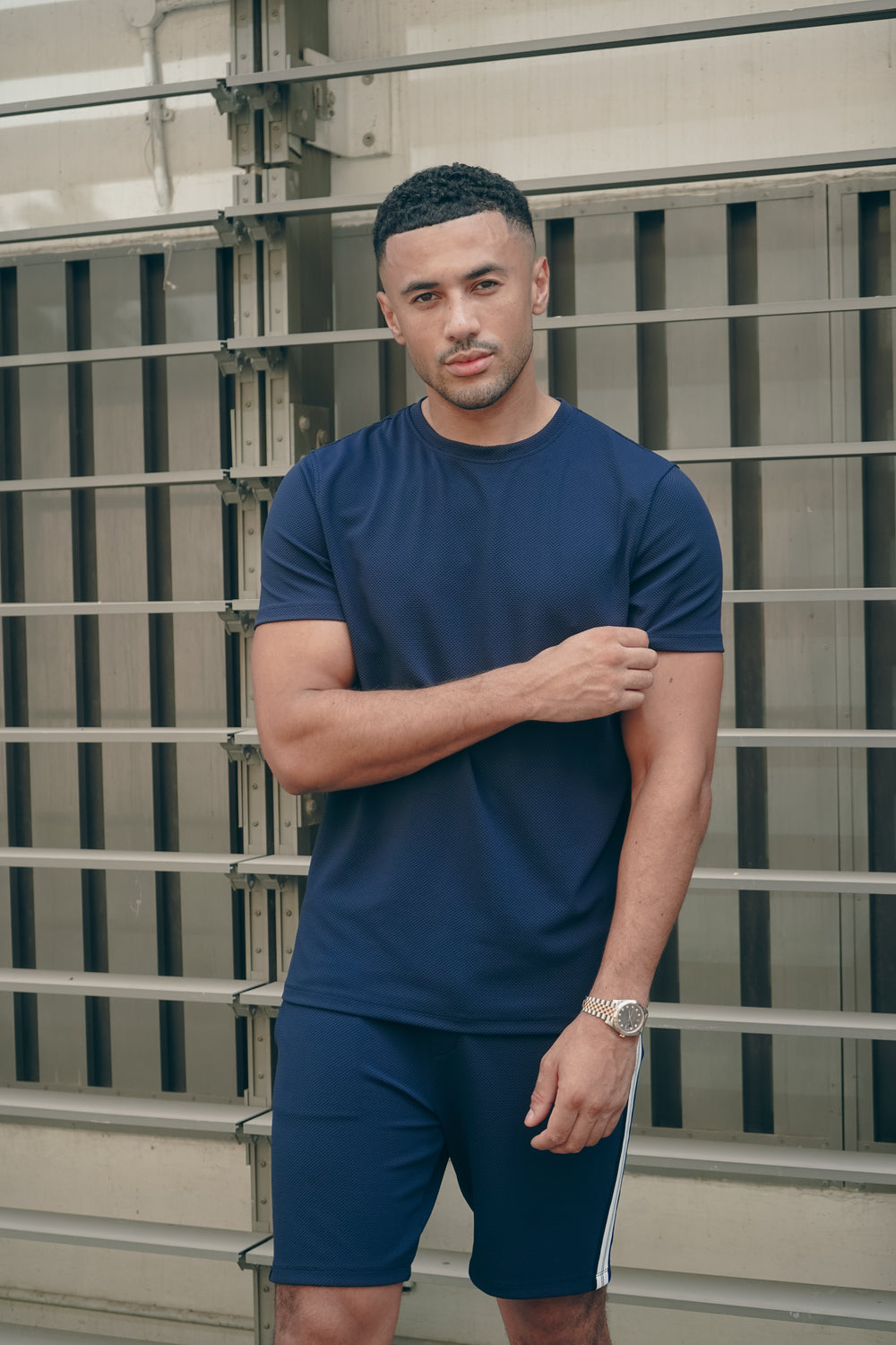 Capo Textured T-Shirt - Navy