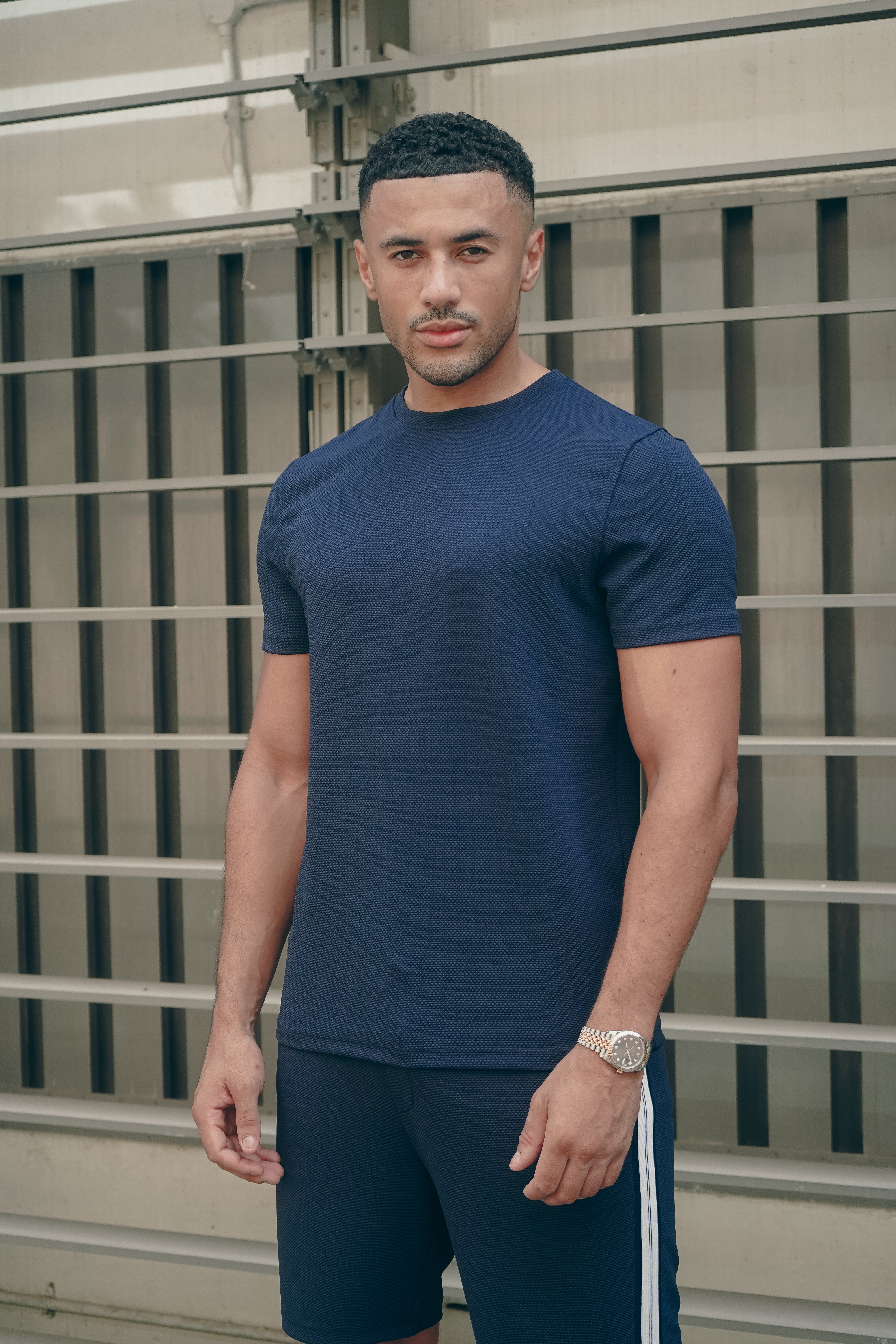 Capo Textured T-Shirt - Navy