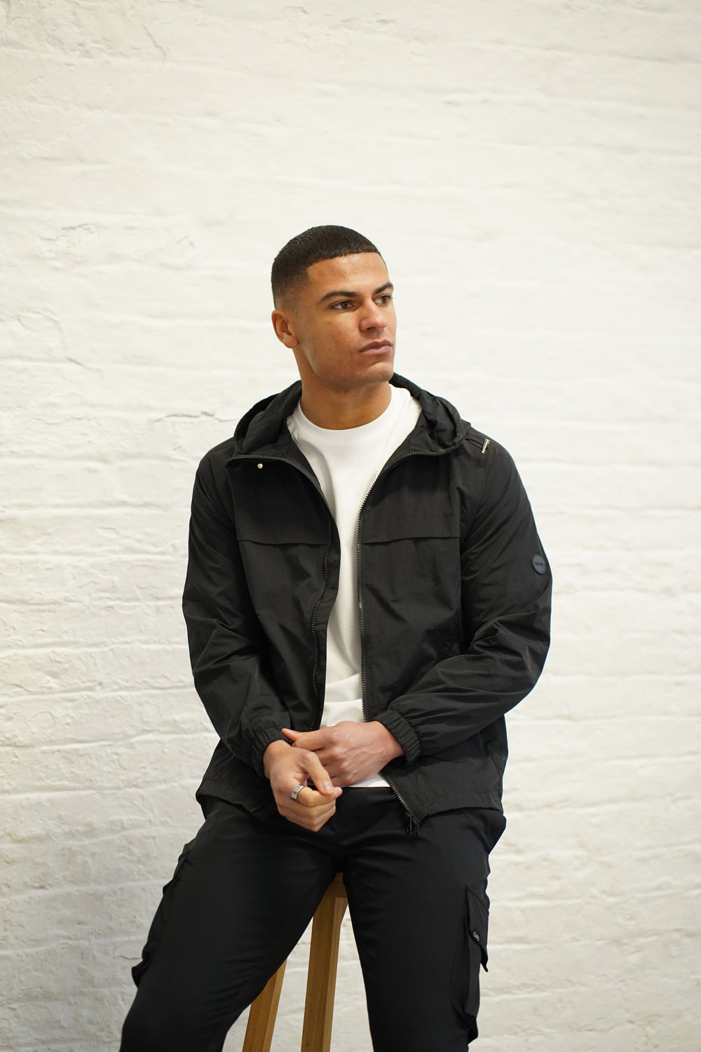 Capo Crinkle Lightweight Jacket - Black