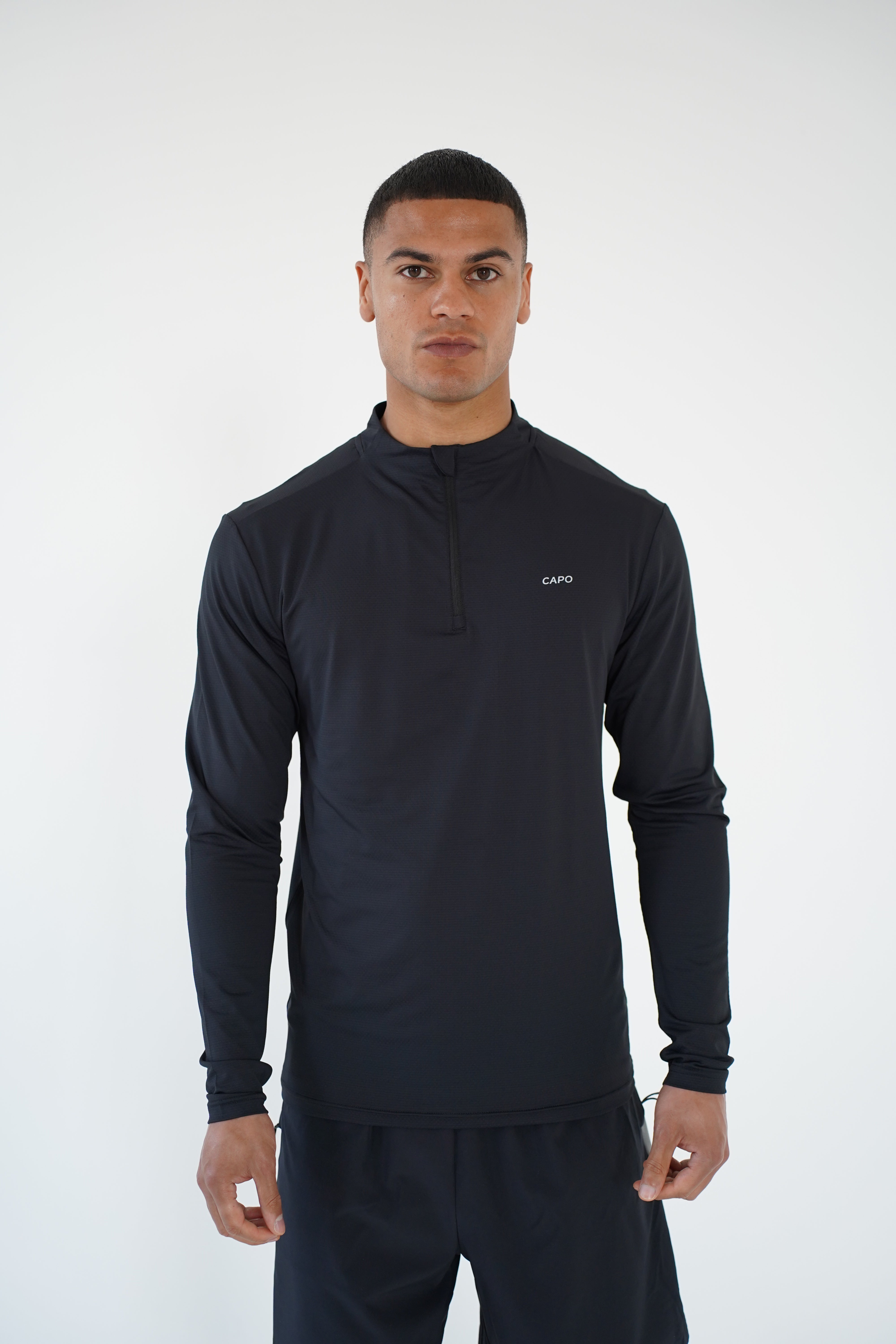 Capo Active Performance 1/4 Zip Top - Black