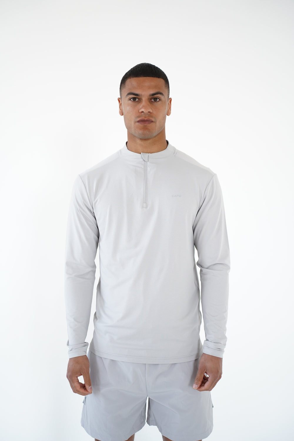 Capo Active Performance 1/4 Zip Top - Light Grey