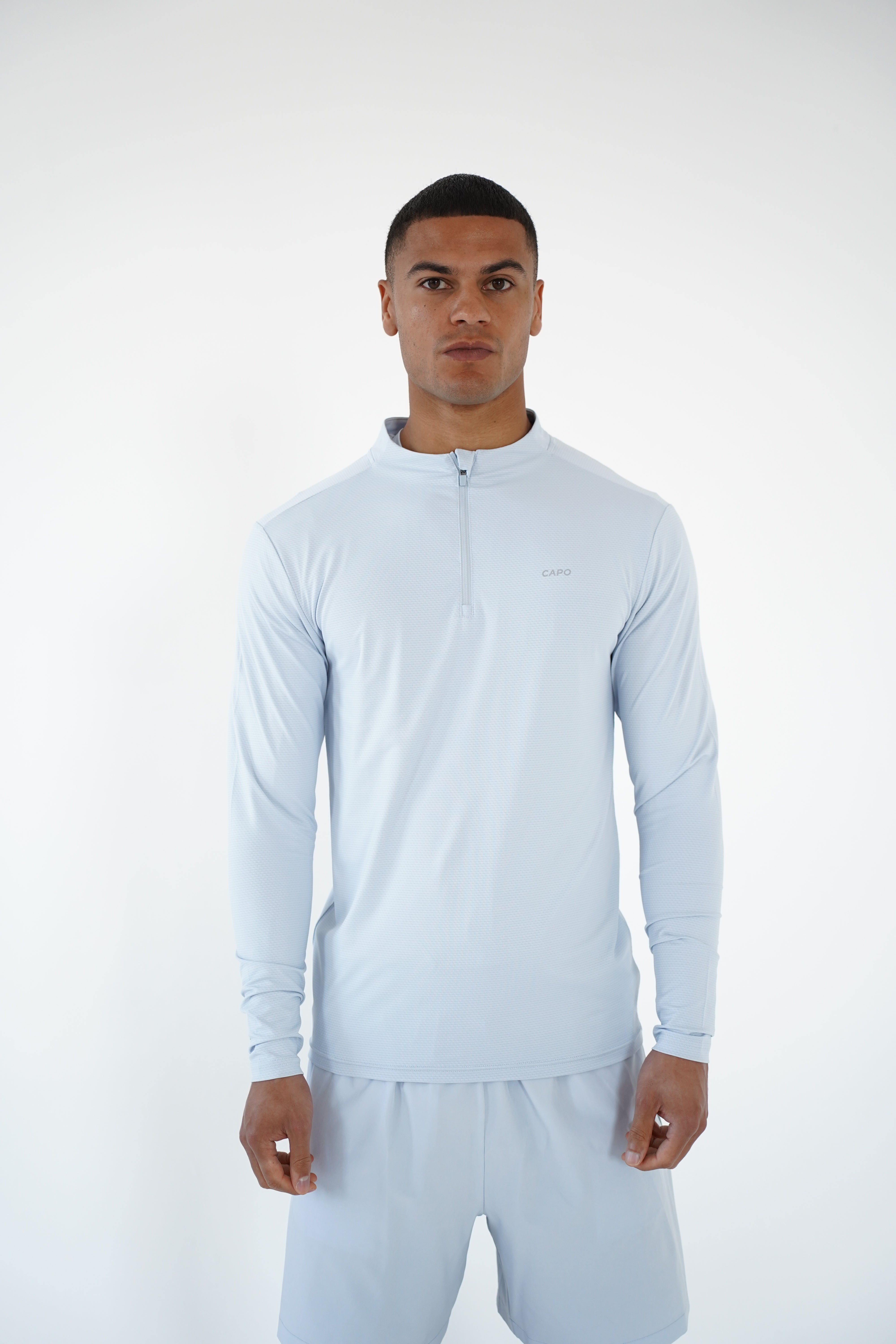 Capo Active Performance 1/4 Zip Top - Light Blue