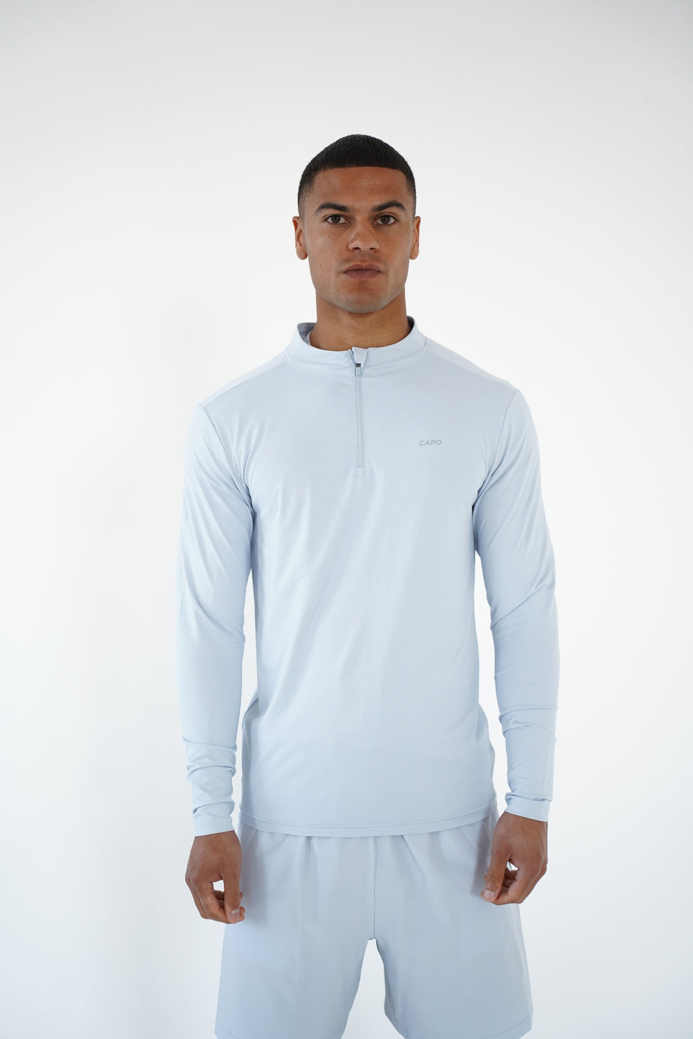 Capo Active Performance 1/4 Zip Top - Light Blue