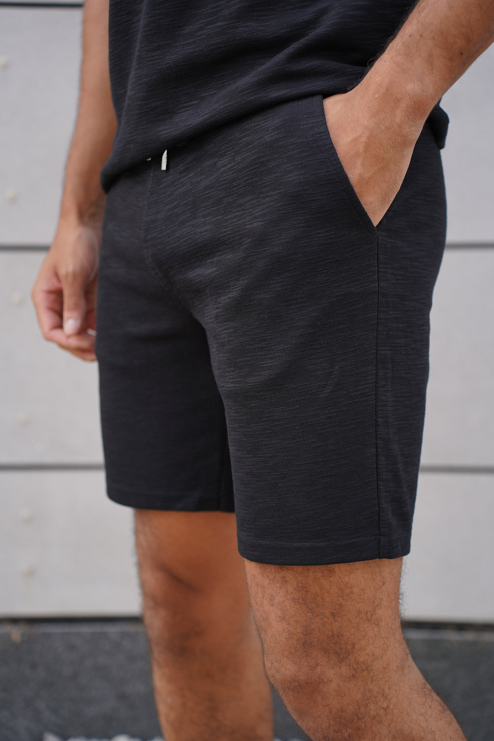 Capo Jersey Slub Shorts - Black