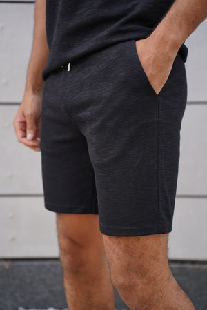 Capo Jersey Slub Shorts - Black