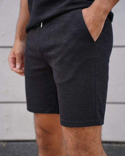 Capo Jersey Slub Shorts - Black