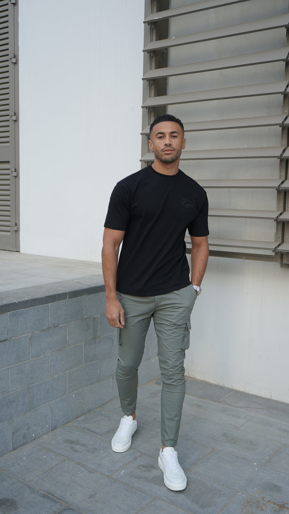 Capo Elasticated Cargo Trouser - Light Grey