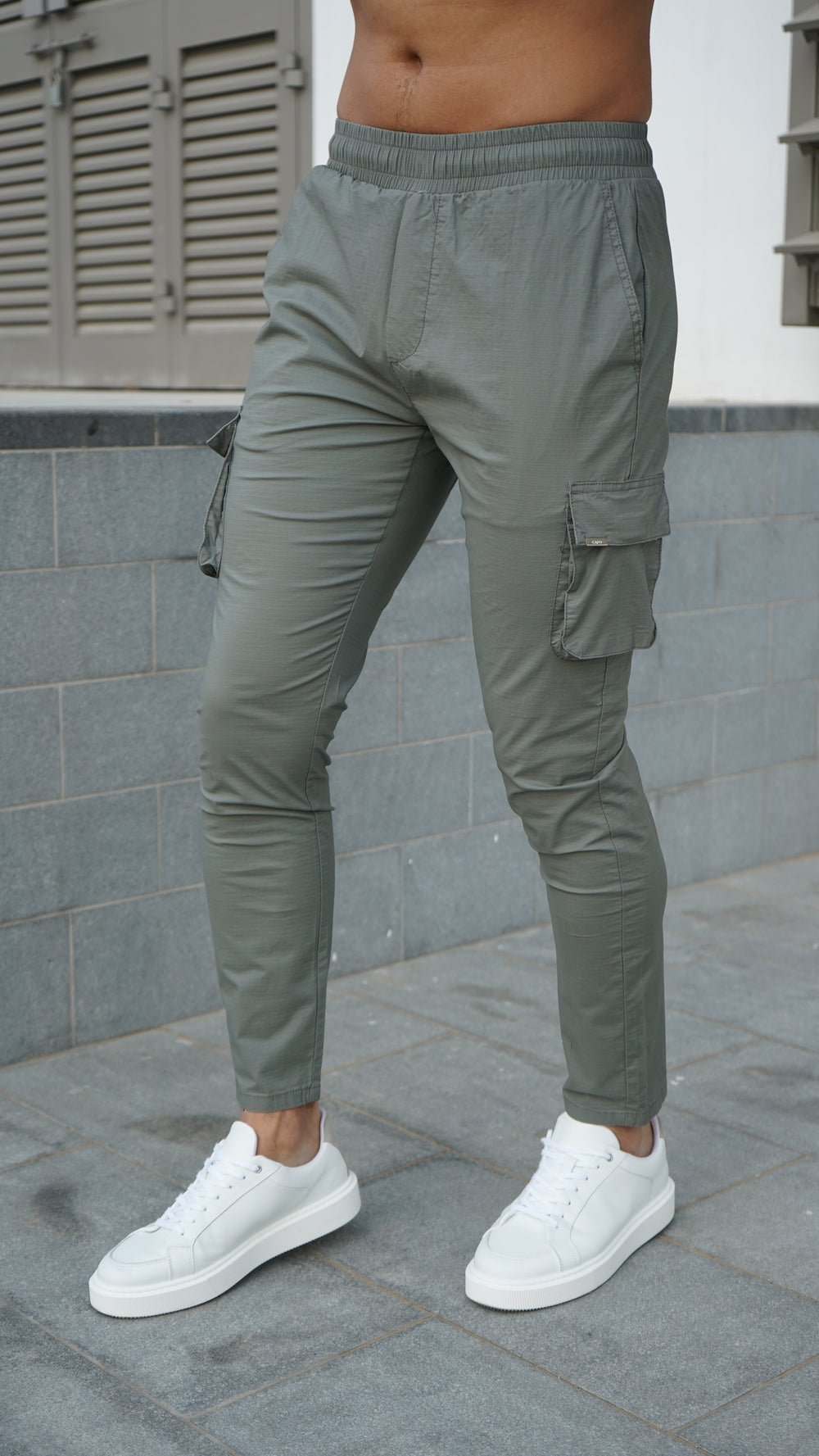 Capo Elasticated Cargo Trouser - Light Grey
