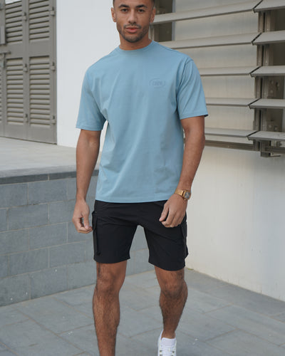 Capo Club Circular Print T-Shirt -Powder Blue