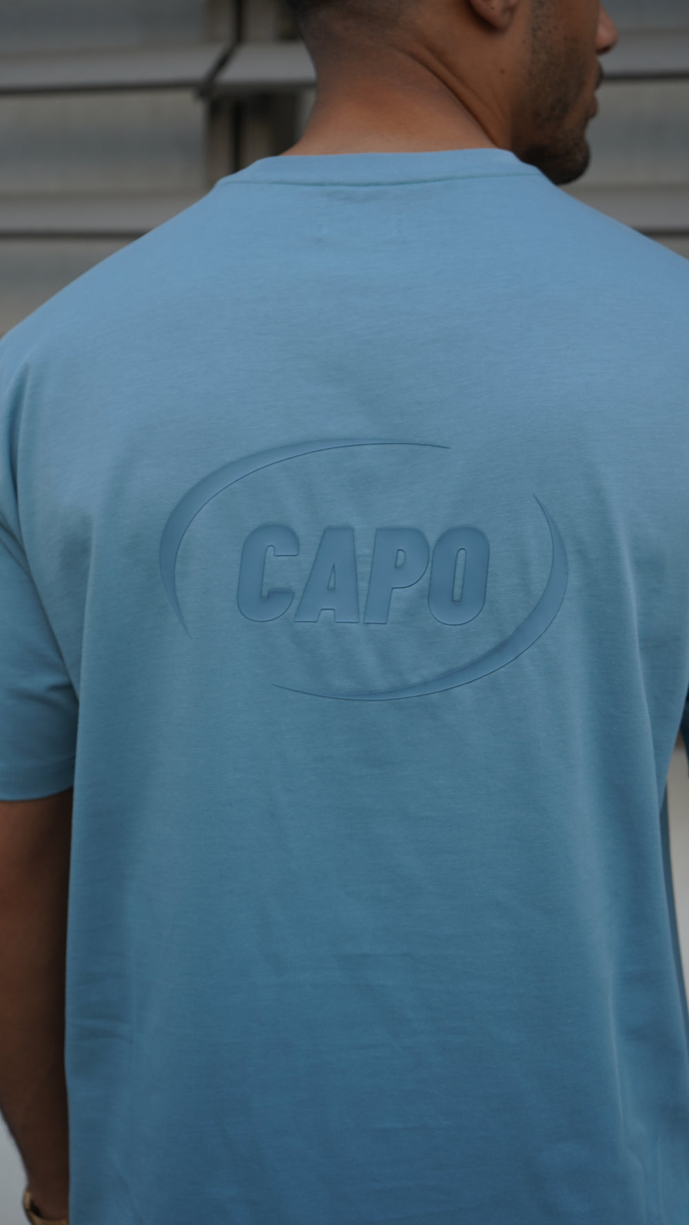 Capo Club Circular Print T-Shirt -Powder Blue